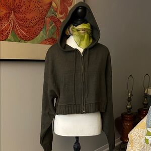 Edikted Olive Green Hooded Sweater